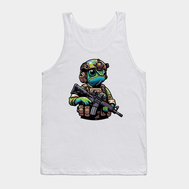Tactical Cameleon Mastery Tee: Where Style Meets Stealth Tank Top by Rawlifegraphic